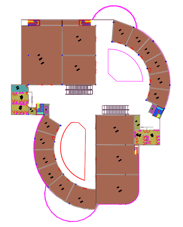 2D Autocad file has the detail of fifth floor shopping mall plan. Download now.