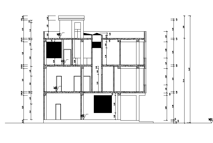 2D Autocad file has the details of section view of the building. Download now.