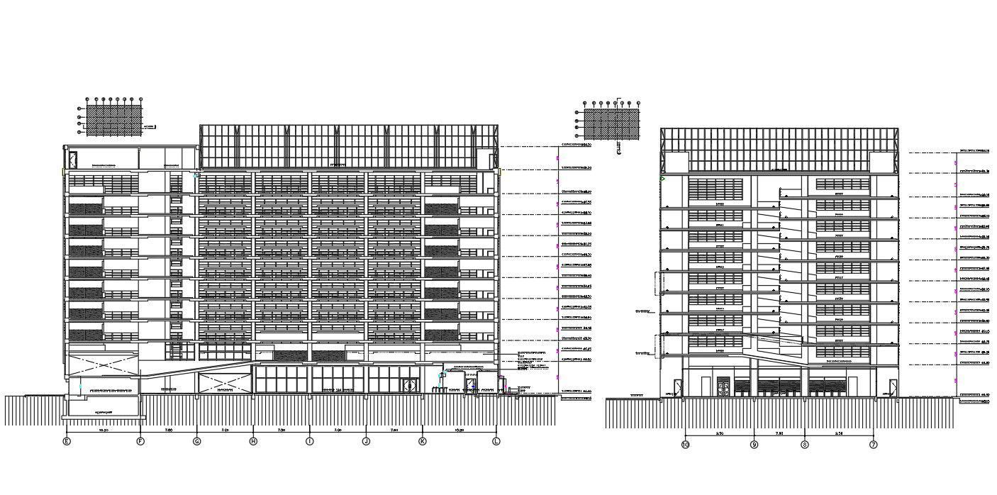 2D CAD 2D Drawing file shows the section details of hospital building. Download the Autocad DWG drawing file.