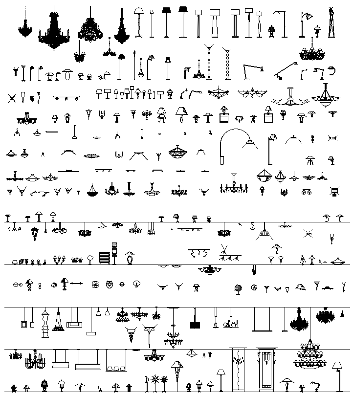 2D CAD BLocks of Different Types of lighting Lamp DWG AutoCAD file