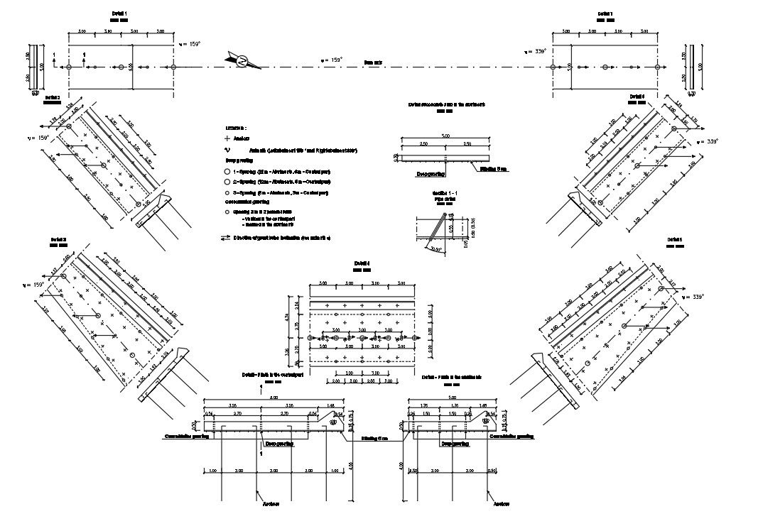 2D CAD DWG drawing of the Dam Grouting, Grout curtain and plinth section details are given in this drawing. Download the AutoCAD 2D DWG file.