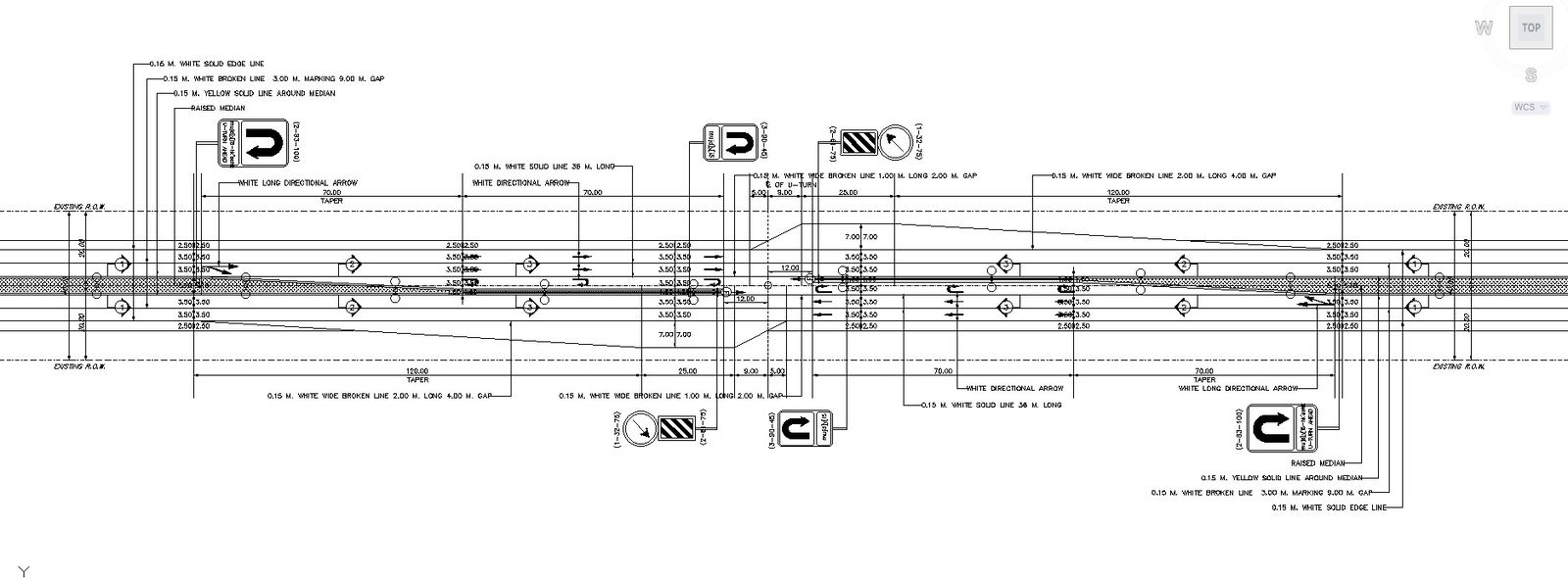 2D CAD Drawing of Road Section Plan Detail In AutoCAD DWG File