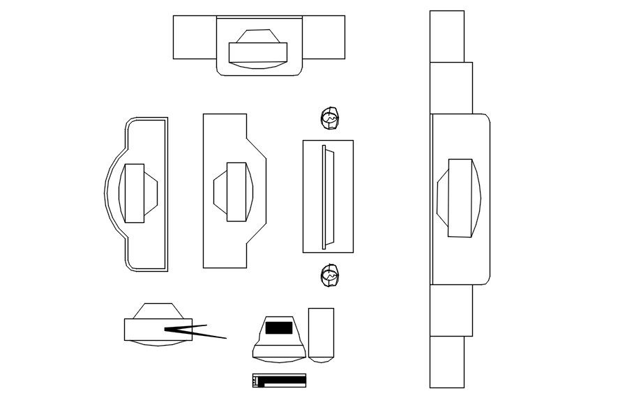 2D CAD Block of TV Unit in AutoCAD for Interior Layout
