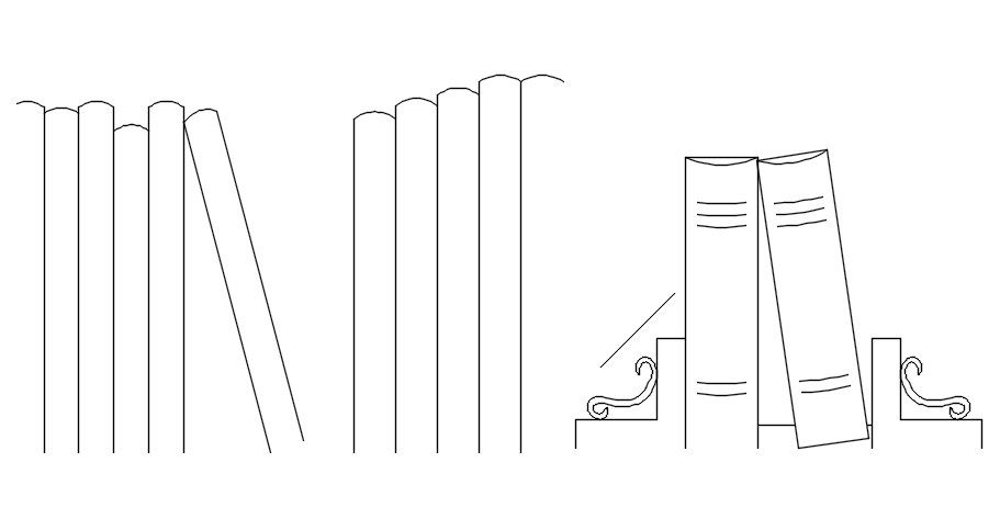 2D CAD blocks of books in AutoCAD drawing, CAD file, dwg file