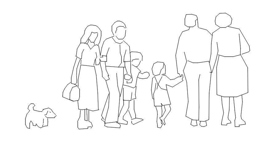 2D CAD blocks of human in detail AutoCAD drawing, dwg file, CAD file