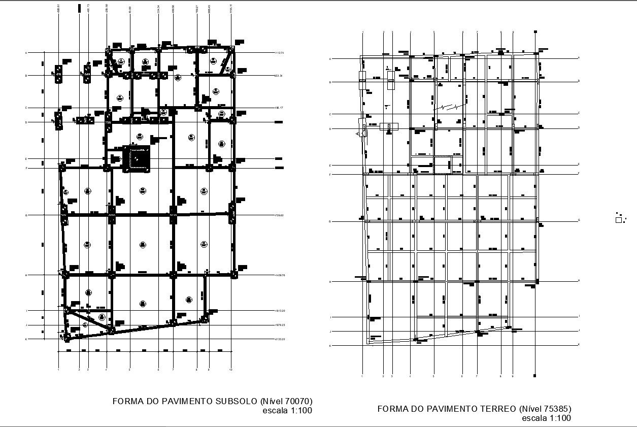 2D Ground Floor Layout with Shape Design in DWG File