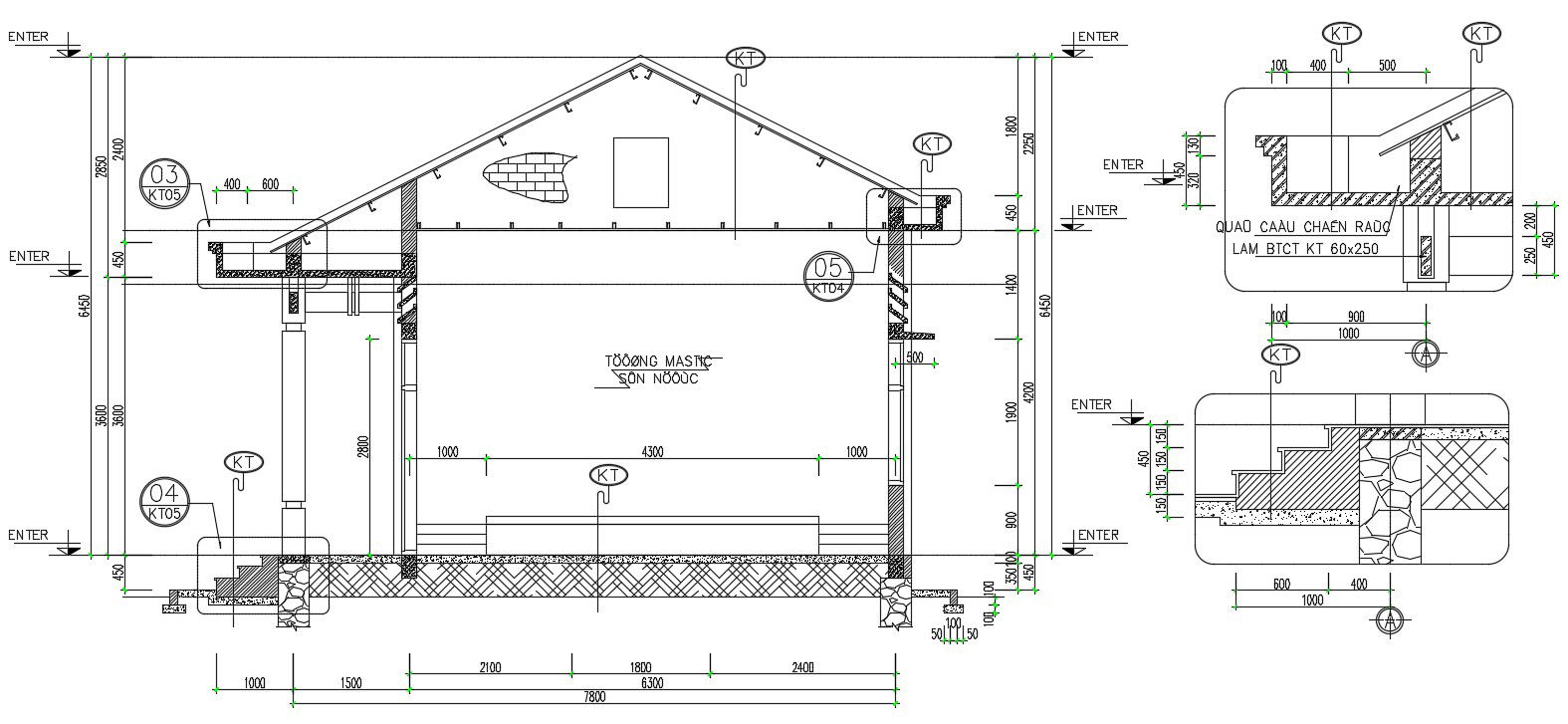 2D House Building Section CAD Drawing Download DWG File