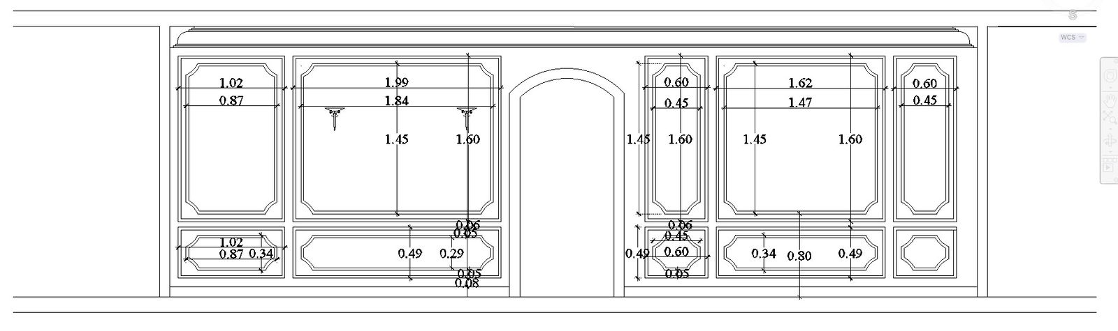 2D House Door With Window Elevation CAD Drawing in DWG file