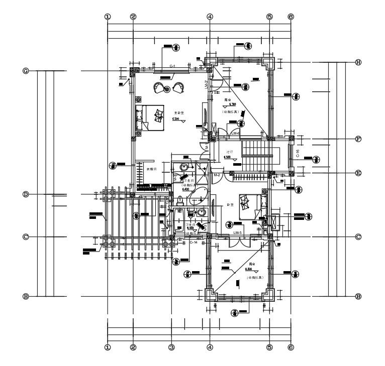 2D House Second Floor Plan AutoCAD Drawing Download DWG File