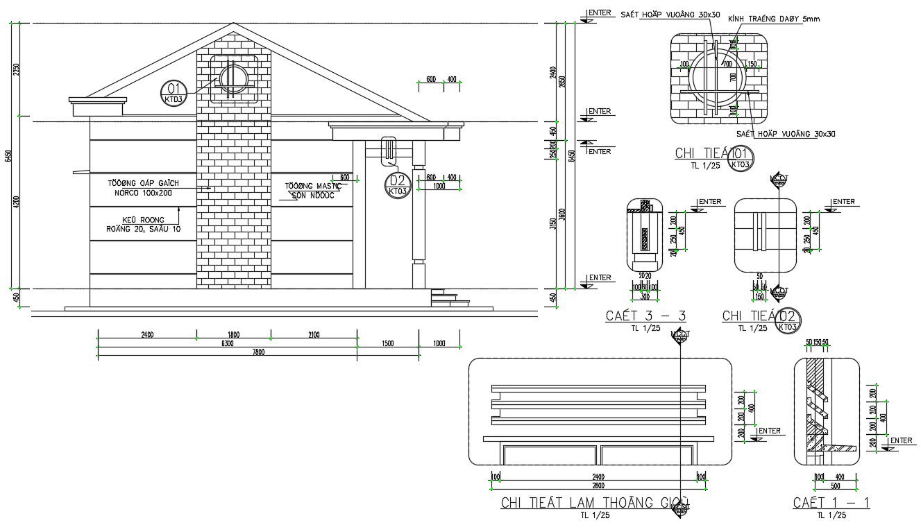 2D House Side Elevation AutoCAD Drawing Download DWG File