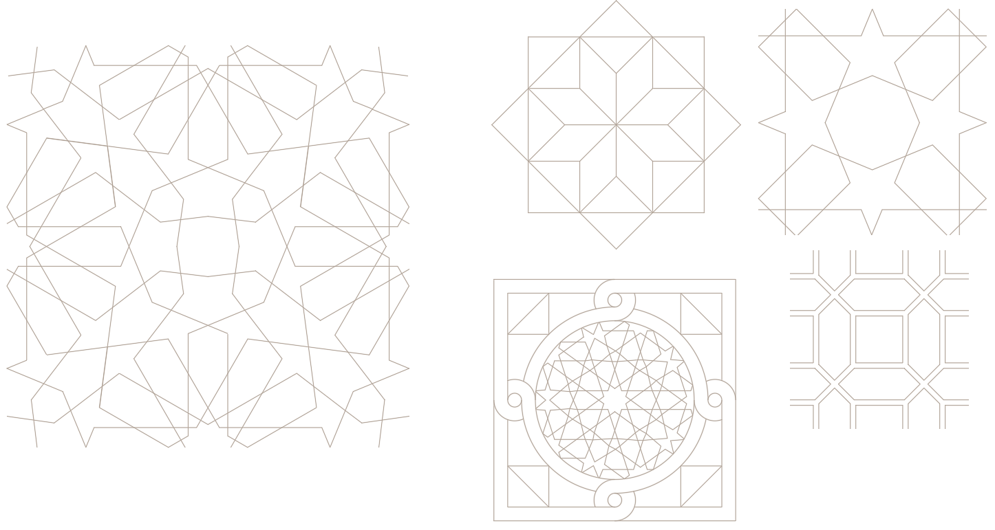 2D Islamic geometric pattern in AutoCAD Drawing in dwg file
