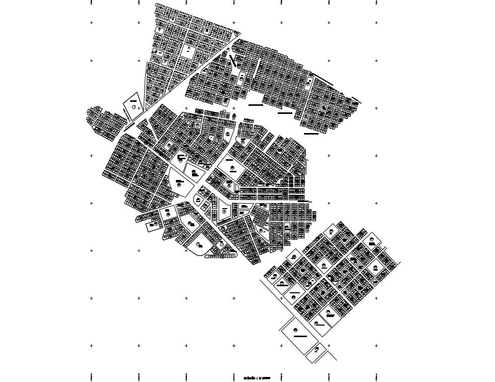 2D Urben Design Town Plan AutoCAD File