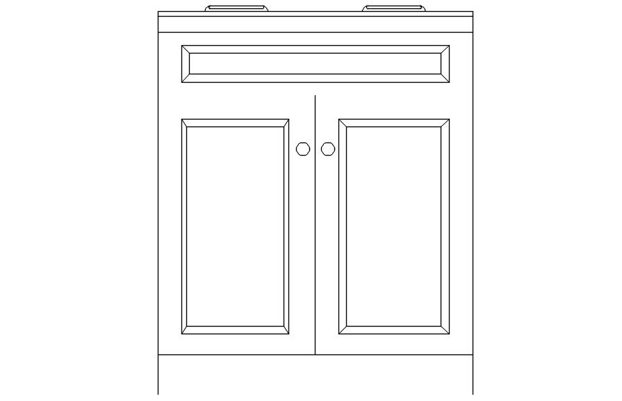2D block of cabinet in AutoCAD drawing, dwg file, CAD file