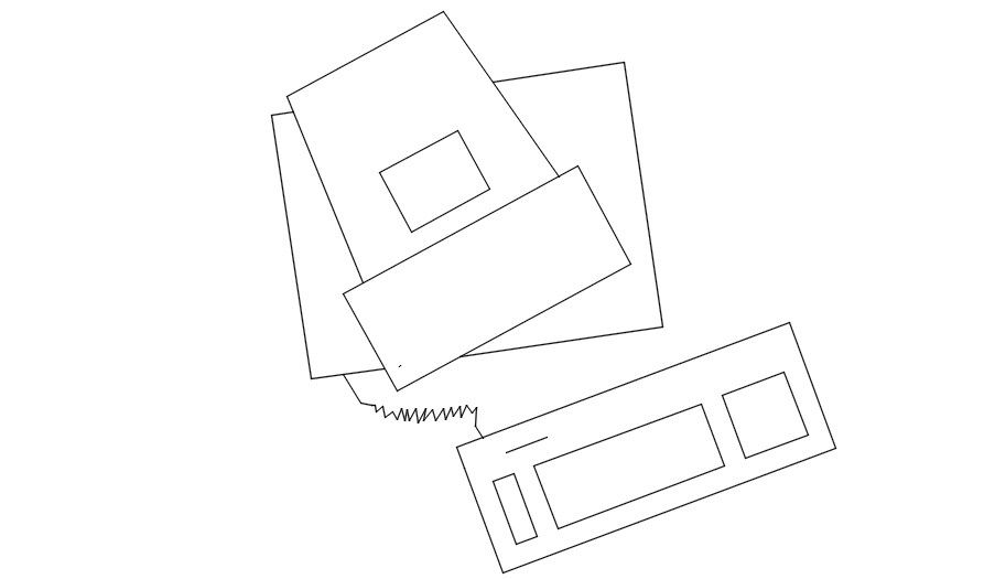 2D block of computer table in AutoCAD drawing, dwg file, CAD file