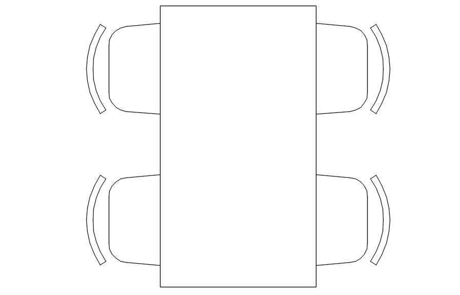 2D Dining Table CAD Block for AutoCAD DWG Projects