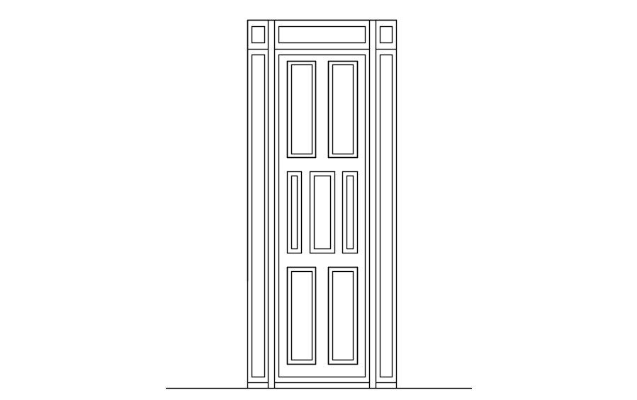 2D block of door in AutoCAD drawing, dwg file, CAD file