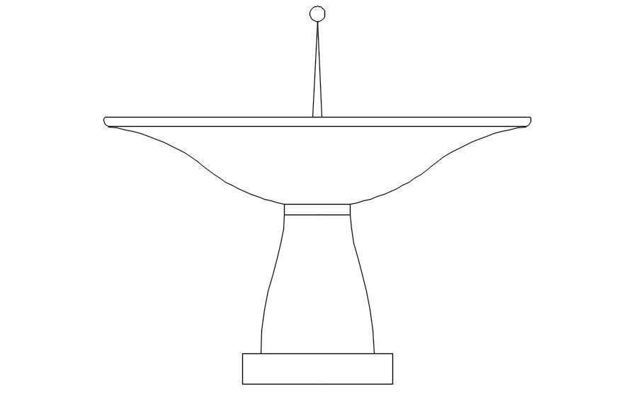 2D block of fountain in AutoCAD drawing, dwg file, CAD file