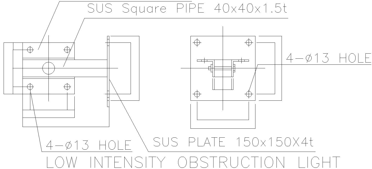 2D block of low intensity obstruction light in AutoCAD drawing, dwg file, CAD file