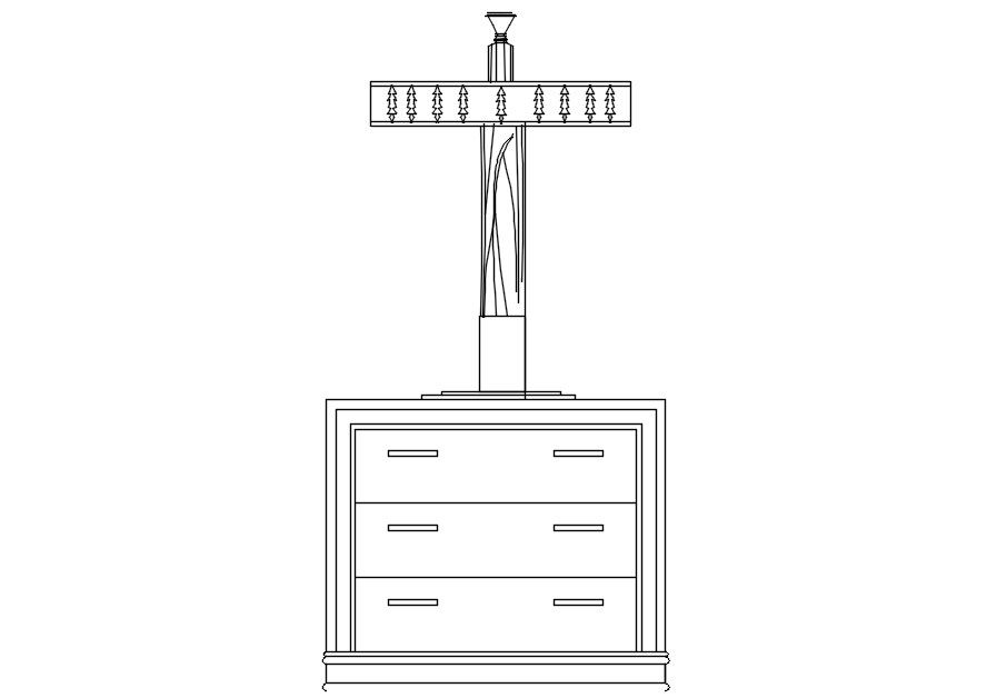 2D block of nightstand in AutoCAD drawing, dwg file, CAD file