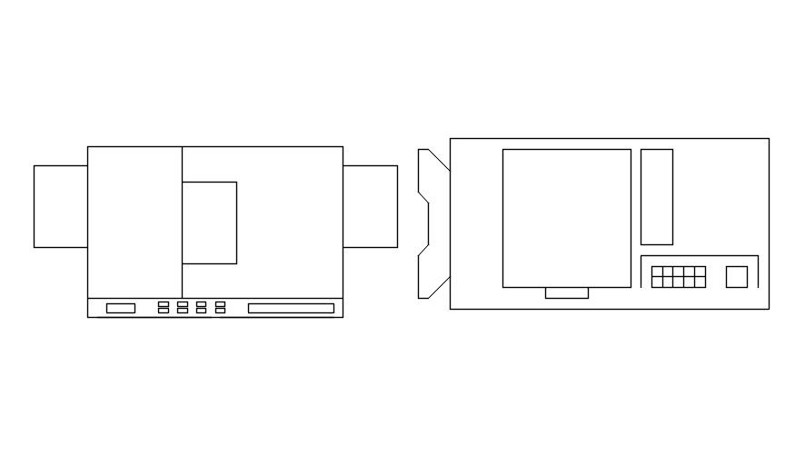 2D block of printer design in AutoCAD drawing, CAD file, dwg file