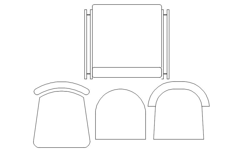 2D block of sofa chair in AutoCAD, dwg file, CAD file