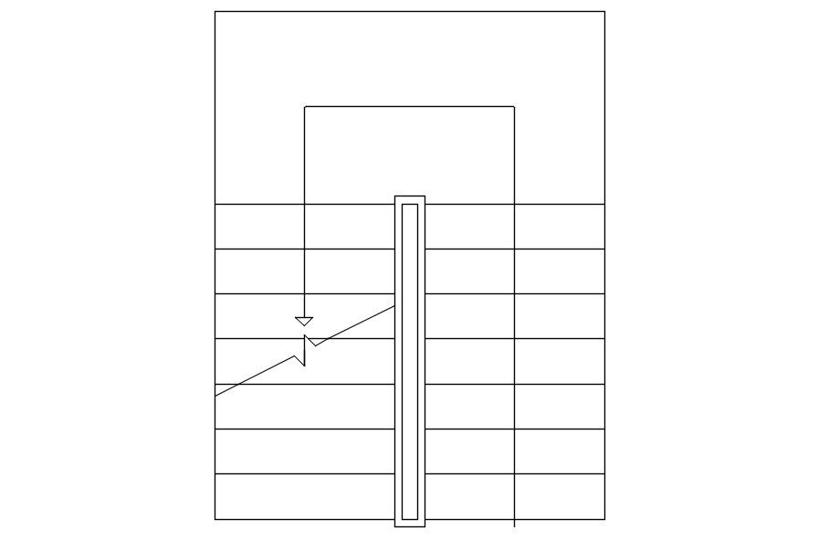 2D block of staircase design in AutoCAD drawing, dwg file, CAD file