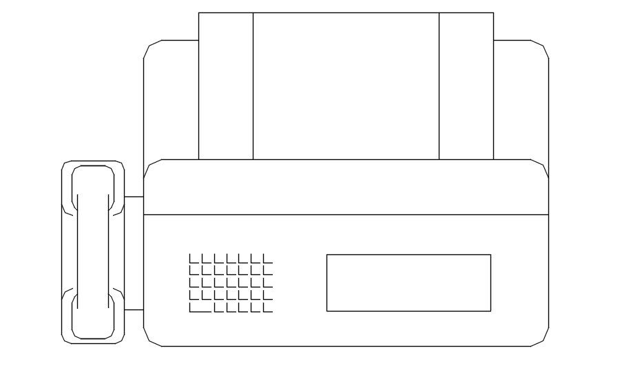 2D block of telephone in AutoCAD drawing, dwg file, CAD file