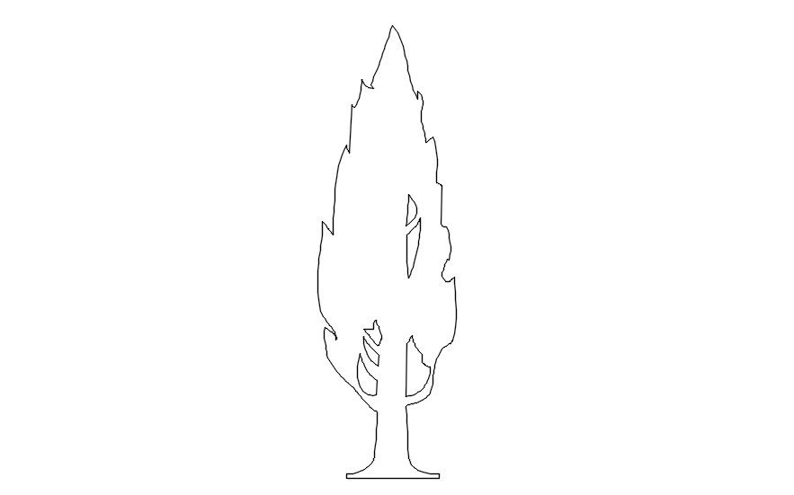 2D block of tree in AutoCAD, dwg file, CAD file