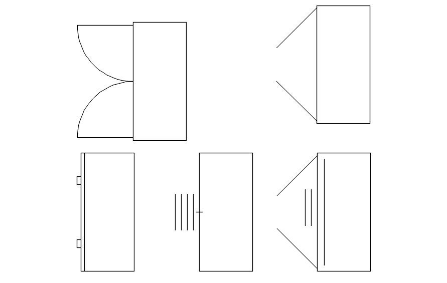 2D block of wardrobe in AutoCAD drawing, dwg file, CAD file