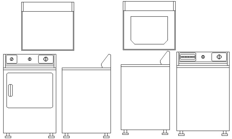 2D block of washing machine in AutoCAD drawing, dwg file, CAD file