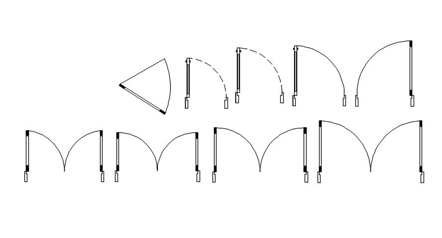 2D blocks of door in AutoCAD drawing, dwg file, CAD file