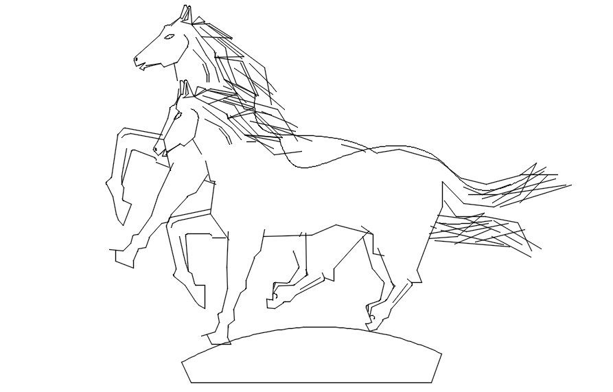 2D blocks of horses in AutoCAD drawing, dwg file, CAD file