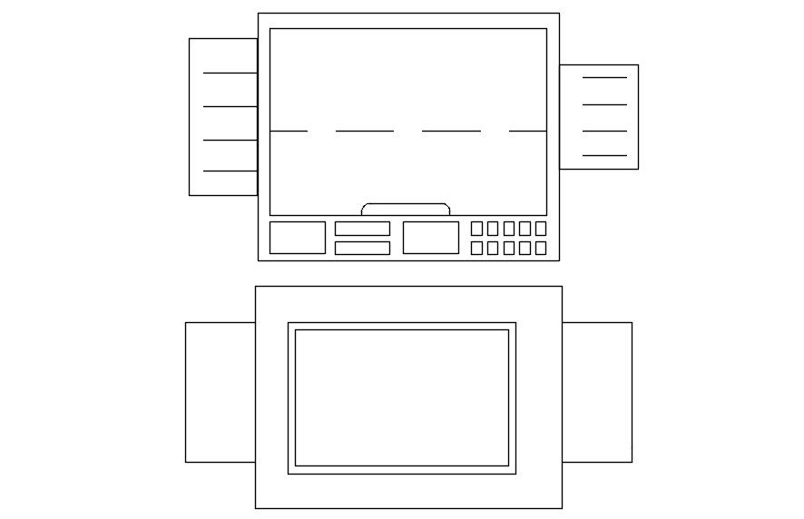 2D blocks of printer in AutoCAD drawing, dwg file, CAD file