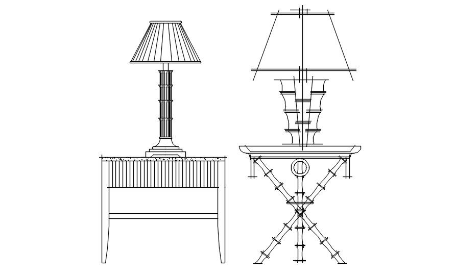 2D blocks of table lamp in AutoCAD drawing, dwg file, CAD file