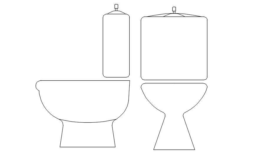 2D blocks of water closet in AutoCAD drawing, dwg file, CAD file