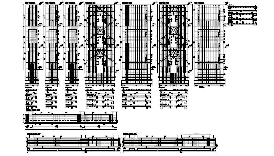 2D cad DWG file of layout of steel structure strut bar design Autocad file.