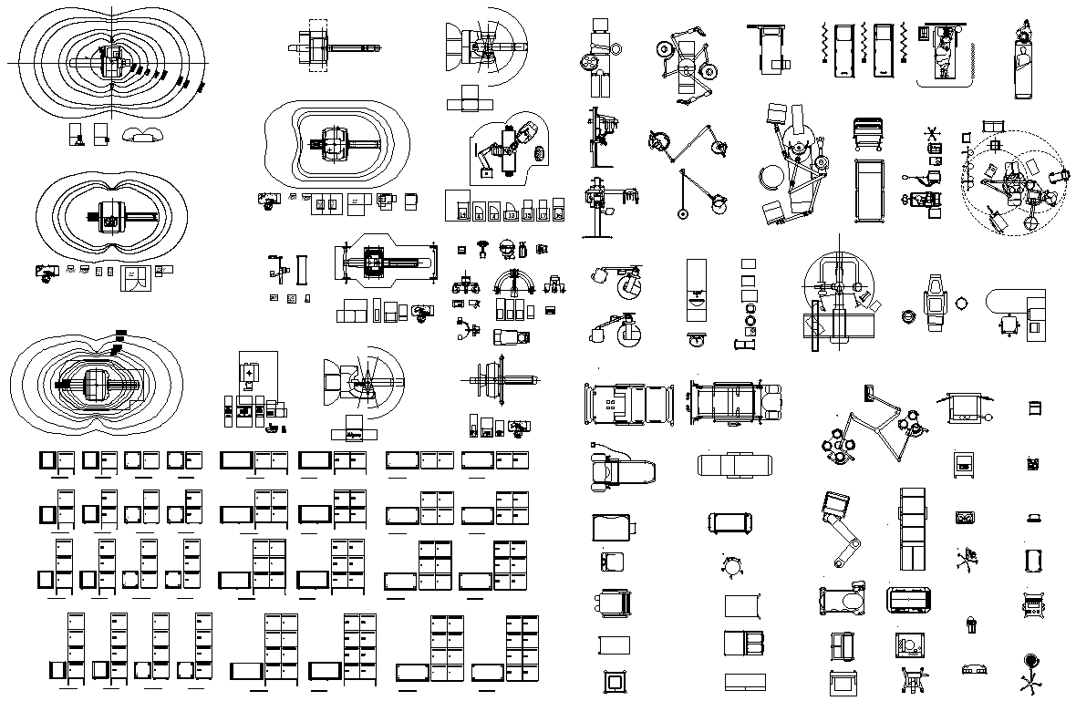 2D cad blocks of Medical Radiology and Medical Furniture Equipment DWG AutoCAD file