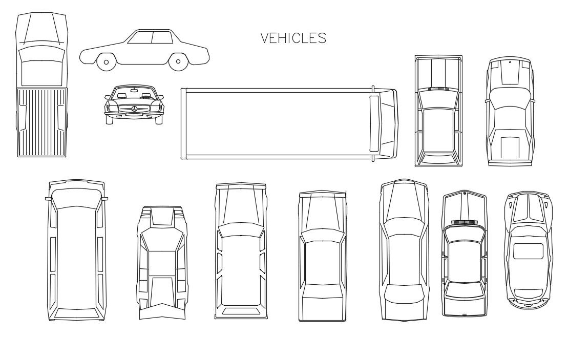 2D car designs are given in this AutoCAD drawing model. Download now.