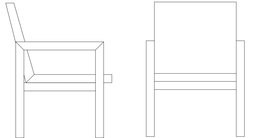 2D chair plan DWG drawing file is given in this model
