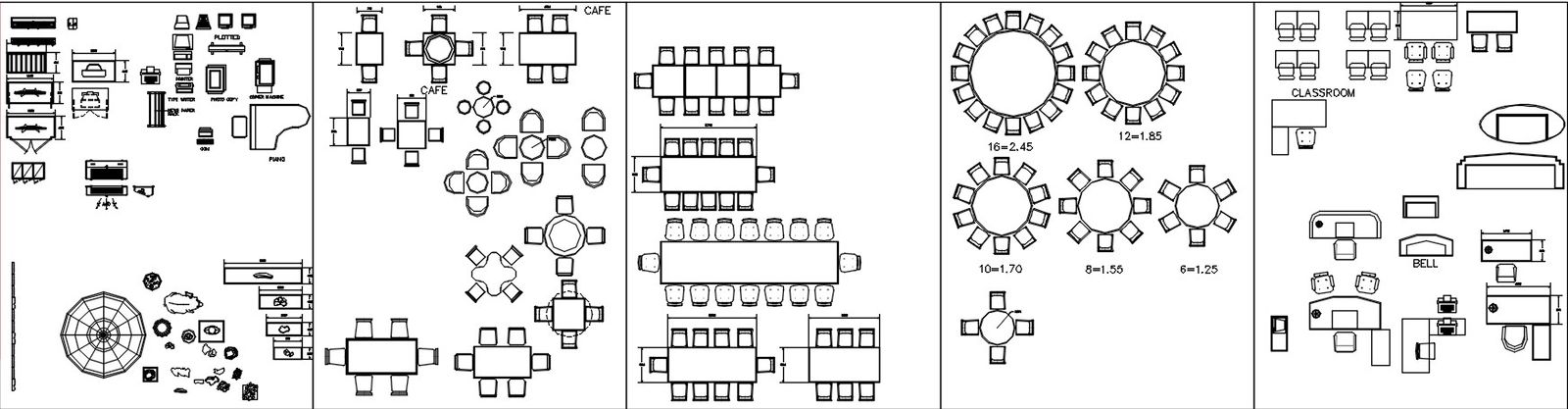 2D design of Furniture & accessories blocks in AutoCAD drawing, dwg file