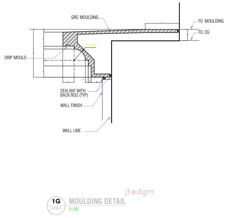 2D design of Moulding detail in AutoCAD drawing, dwg file, CAD file