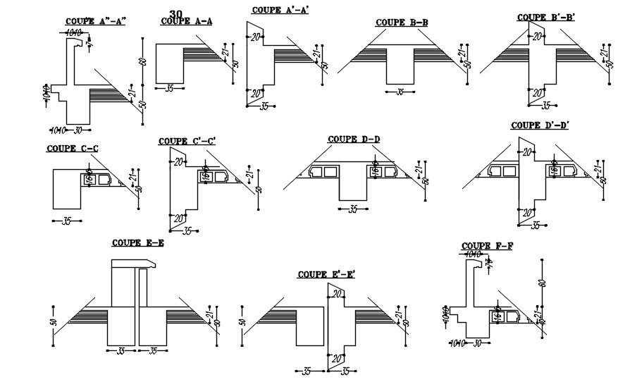 2D design of Structural batten plan structure design layout in AutoCAD drawing, CAD file, dwg file