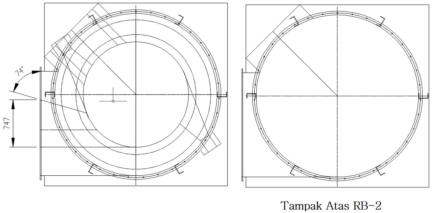 2D design of Top view of incinerator machine in AutoCAD, CAD file, dwg file
