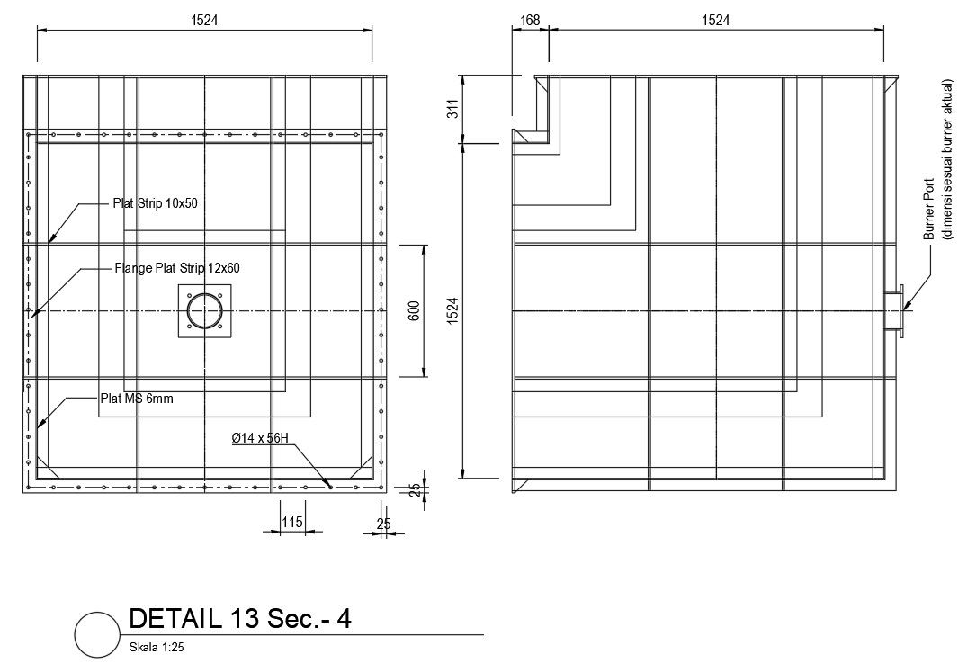 2D design of casing structure in detail AutoCAD drawing, dwg file, CAD file