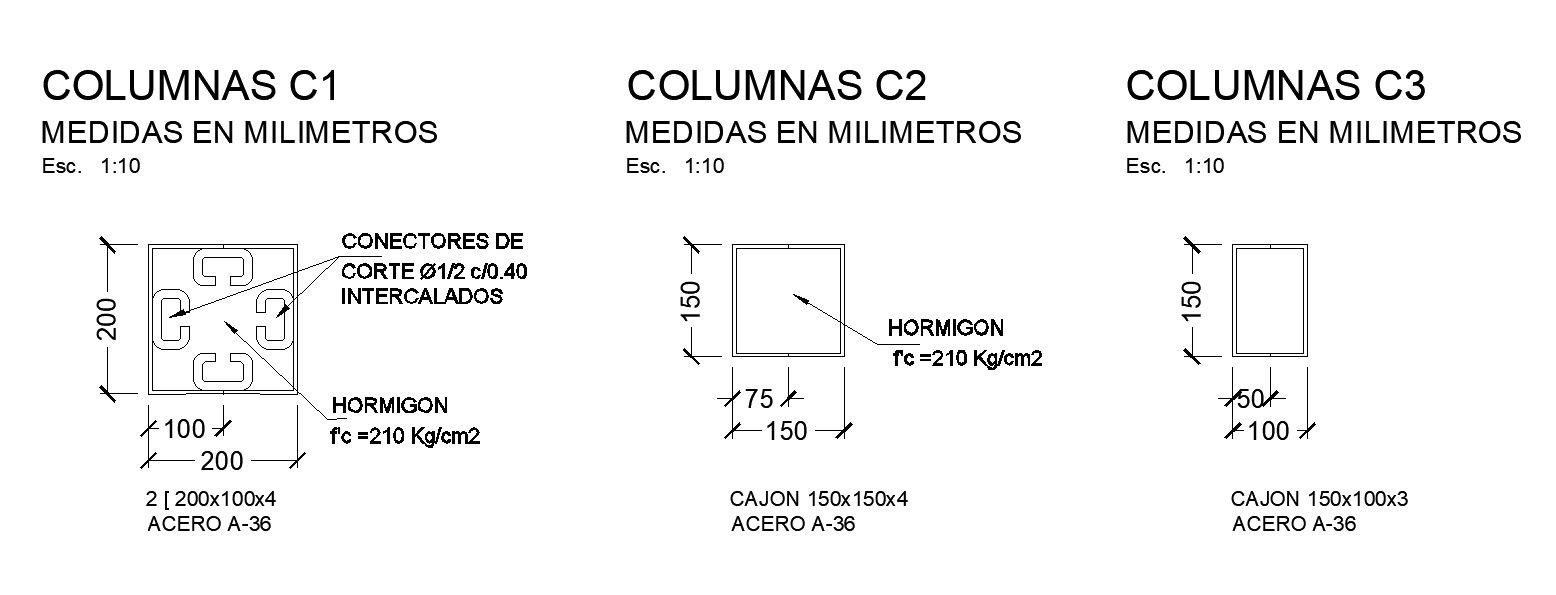 2D design of column section in detail AutoCAD drawing, CAD file, dwg file