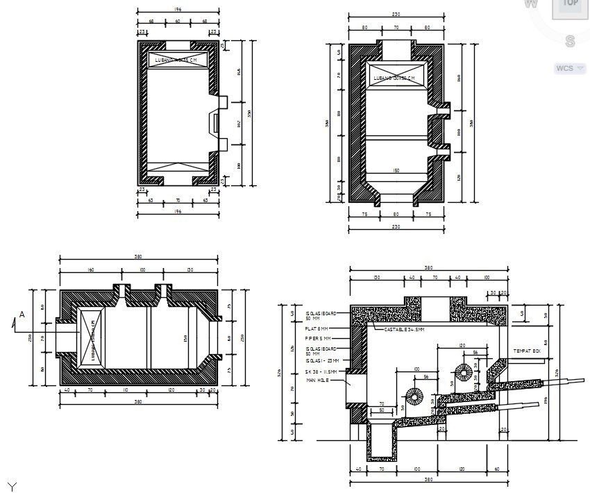 2D design of combustion chamber in AutoCAD drawing, CAD file, dwg file