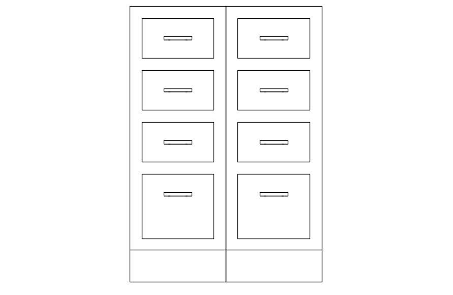 2D design of cupboard in AutoCAD drawing, CAD file, dwg file