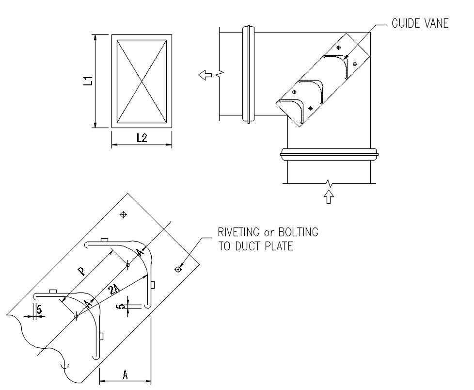 2D design of duct plate in AutoCAD drawing, CAD file, dwg file
