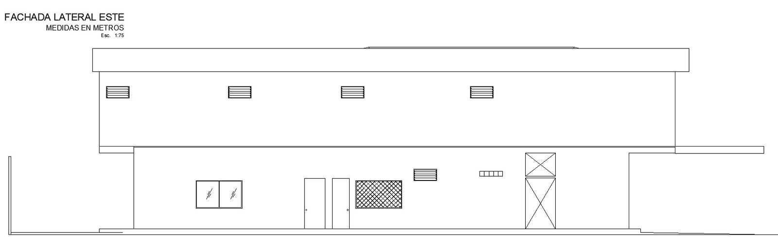 2D AutoCAD Drawing of Residential House East Side Elevation