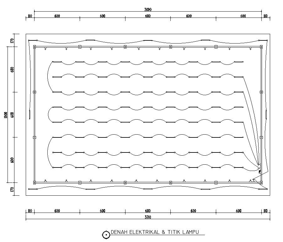 2D design of electrical plan and light points in detail AutoCAD drawing, CAD file, dwg file